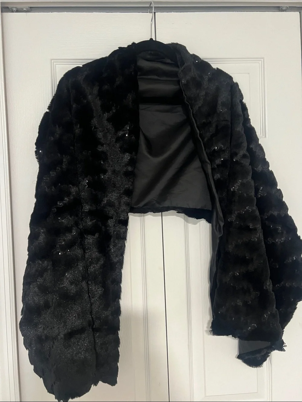 Black Faux Fur Scarf